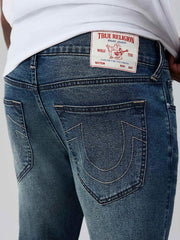 True Religion Men Rocco SN Navy Blue Solid Skinny Fit Jeans