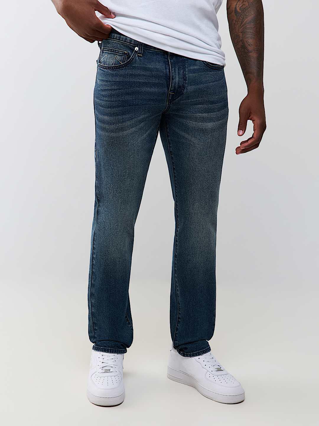 True Religion Men Rocco SN Navy Blue Solid Skinny Fit Jeans