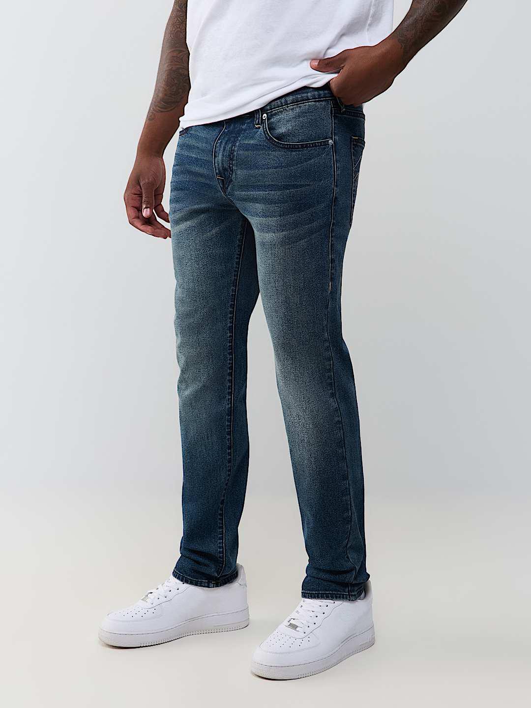 Men rocco sn navy blue solid skinny fit jeans