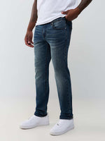 True Religion Men Rocco SN Navy Blue Solid Skinny Fit Jeans