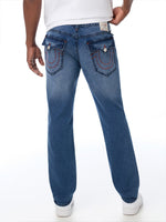 True Religion Men Blue Rocco Big T Solid Skinny Fit Jeans