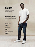 True Religion Men Blue Rocco Big T Solid Skinny Fit Jeans