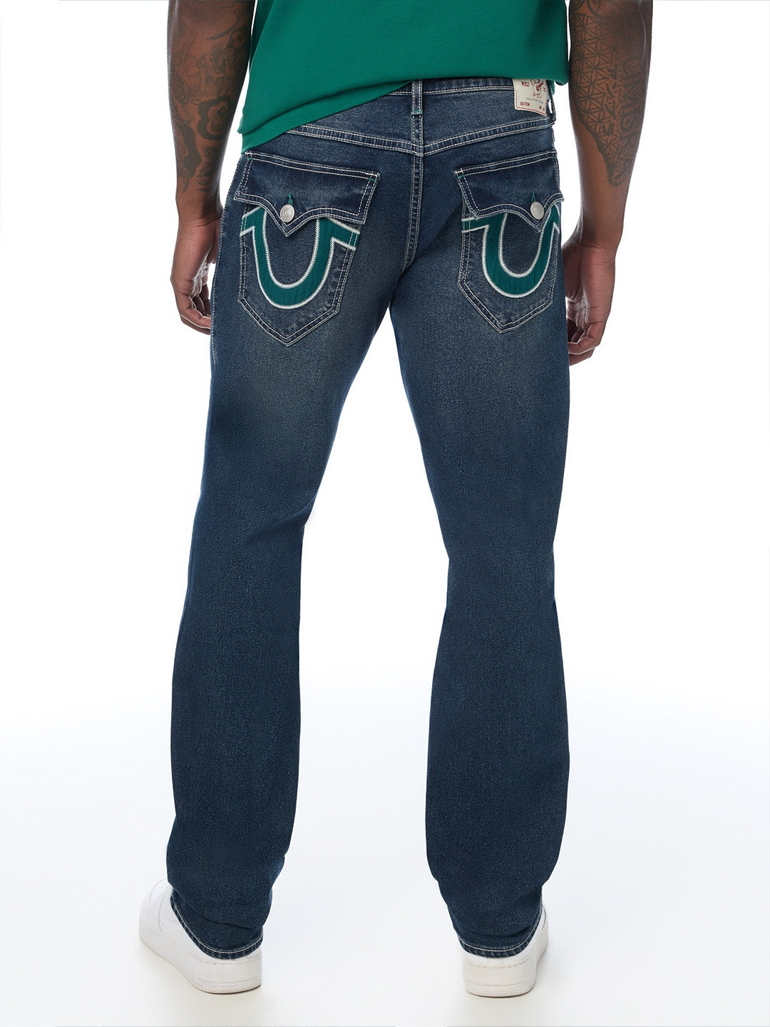 True Religion Men Navy Blue Ricky SN Solid Straight Fit Jeans