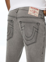 True Religion Men Grey Ricky SN Graphic Straight Fit Jeans