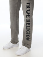 True Religion Men Grey Ricky SN Graphic Straight Fit Jeans