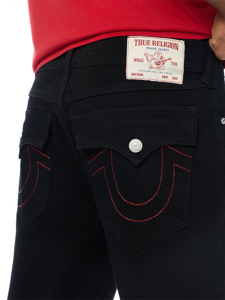True Religion Men Black Geno SN Solid Slim Fit Jeans