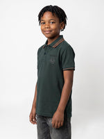 True Religion Boys Green Solid Regular Fit Polo T-Shirt