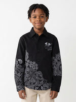 True Religion Boys Black Solid Regular Fit Shirt