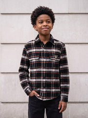 True Religion Boys Black Checked Regular Fit Cotton Shirt