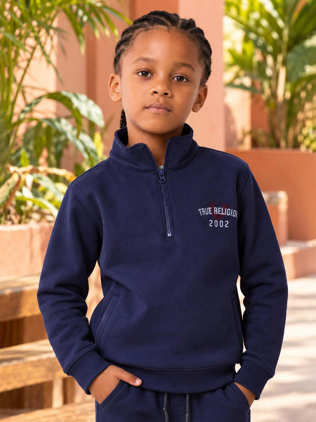 True Religion Boys Navy Blue Solid Regular Fit Sweatshirt