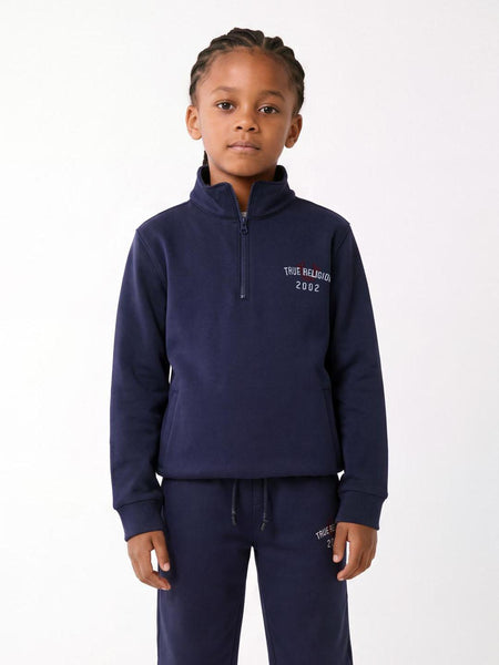True Religion Boys Navy Blue Solid Regular Fit Sweatshirt