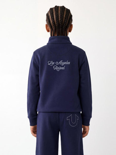 True Religion Boys Navy Blue Solid Regular Fit Sweatshirt