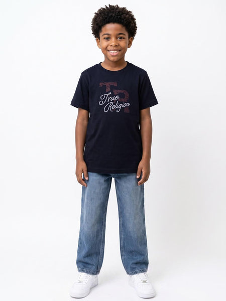 True Religion Boys Navy Graphic Regular Fit Cotton T-Shirt