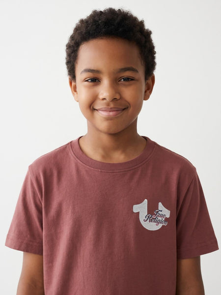 True Religion Boys Rust Solid Regular Fit Cotton T-Shirt
