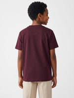 True Religion Boys Regular Fit Maroon Printed Pure Cotton Tshirt