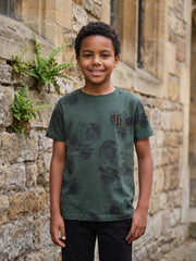 True Religion Green Regular Fit Printed Cotton Tshirt