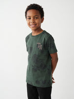 True Religion Green Regular Fit Printed Cotton Tshirt
