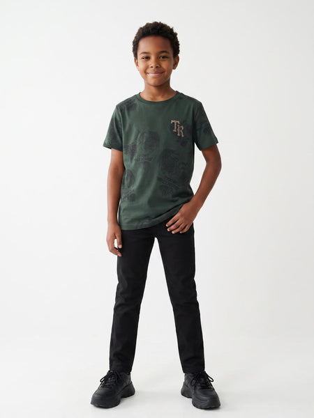 True Religion Green Regular Fit Printed Cotton Tshirt
