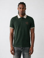True Religion Men Olive Regular Fit Solid Polo T-Shirt