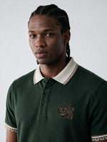 True Religion Men Olive Regular Fit Solid Polo T-Shirt