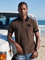 True Religion Men Brown Regular Fit Solid Polo T-Shirt