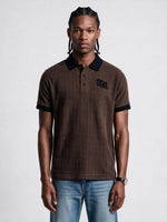True Religion Men Brown Regular Fit Solid Polo T-Shirt