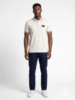 True Religion Men Off White Regular Fit Solid Pure Cotton Polo Tshirt