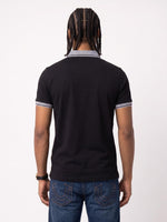 True Religion Black Regular Fit Solid Cotton Polo Tshirt