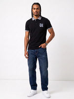 True Religion Black Regular Fit Solid Cotton Polo Tshirt