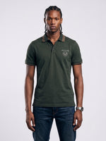 True Religion Men Olive Regular Fit Solid Polo T-Shirt
