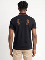 True Religion Men Black Regular Fit Solid Pure Cotton Polo Tshirt