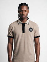 True Religion Men Beige Solid Regular Fit Polo T-Shirt