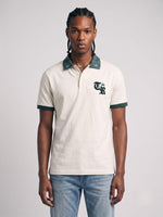 True Religion Off White Regular Fit Solid Pure Cotton Polo Tshirt