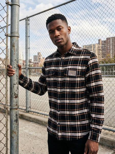 True Religion Black Regular Fit Checked Shirt