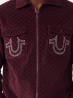 True Religion Men Wine Solid Regular Fit Cotton Shirt