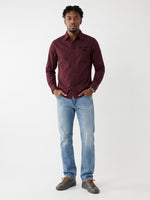 True Religion Men Wine Solid Regular Fit Shirt