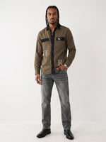 True Religion Men Khaki Regular Fit Graphic Cotton Shirt