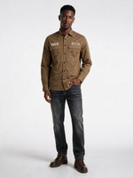 True Religion Men Khaki Graphic Regular Fit Shirt