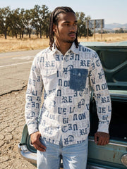 True Religion Off White Regular Fit Printed Pure Cotton Shirt