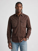 True Religion Men Brown Solid Regular Fit Shirt