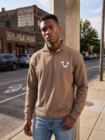 True Religion Men Light Brown Solid Regular Fit Sweatshirt