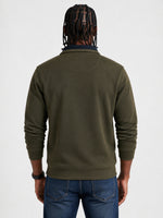 True Religion Men Olive Solid Regular Fit Sweatshirt