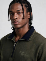 True Religion Men Olive Solid Regular Fit Sweatshirt