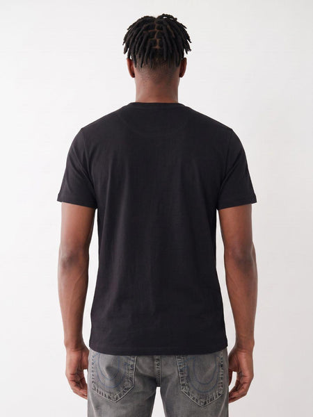 True Religion Black Regular Fit Graphic Cotton Tshirt
