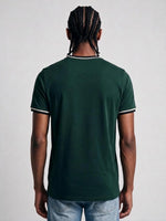 True Religion Men Green Regular Fit Solid T-Shirt