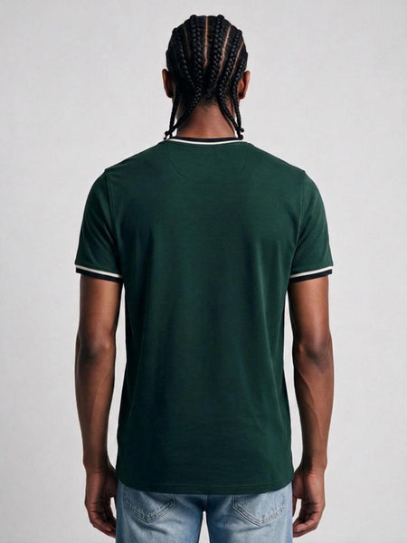 True Religion Men Green Regular Fit Solid T-Shirt
