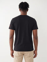 True Religion Men Black Regular Fit Graphic Pure Cotton Tshirt