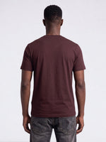 True Religion Burgudy Regular Fit Solid Pure Cotton Tshirt