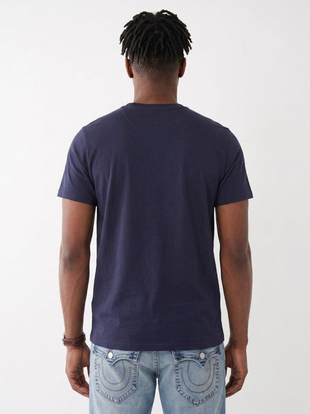True Religion Men Dark Navy Regular Fit Graphic T-Shirt