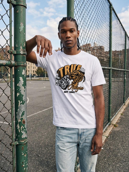 True Religion White Regular Fit Graphic Pure Cotton Tshirt